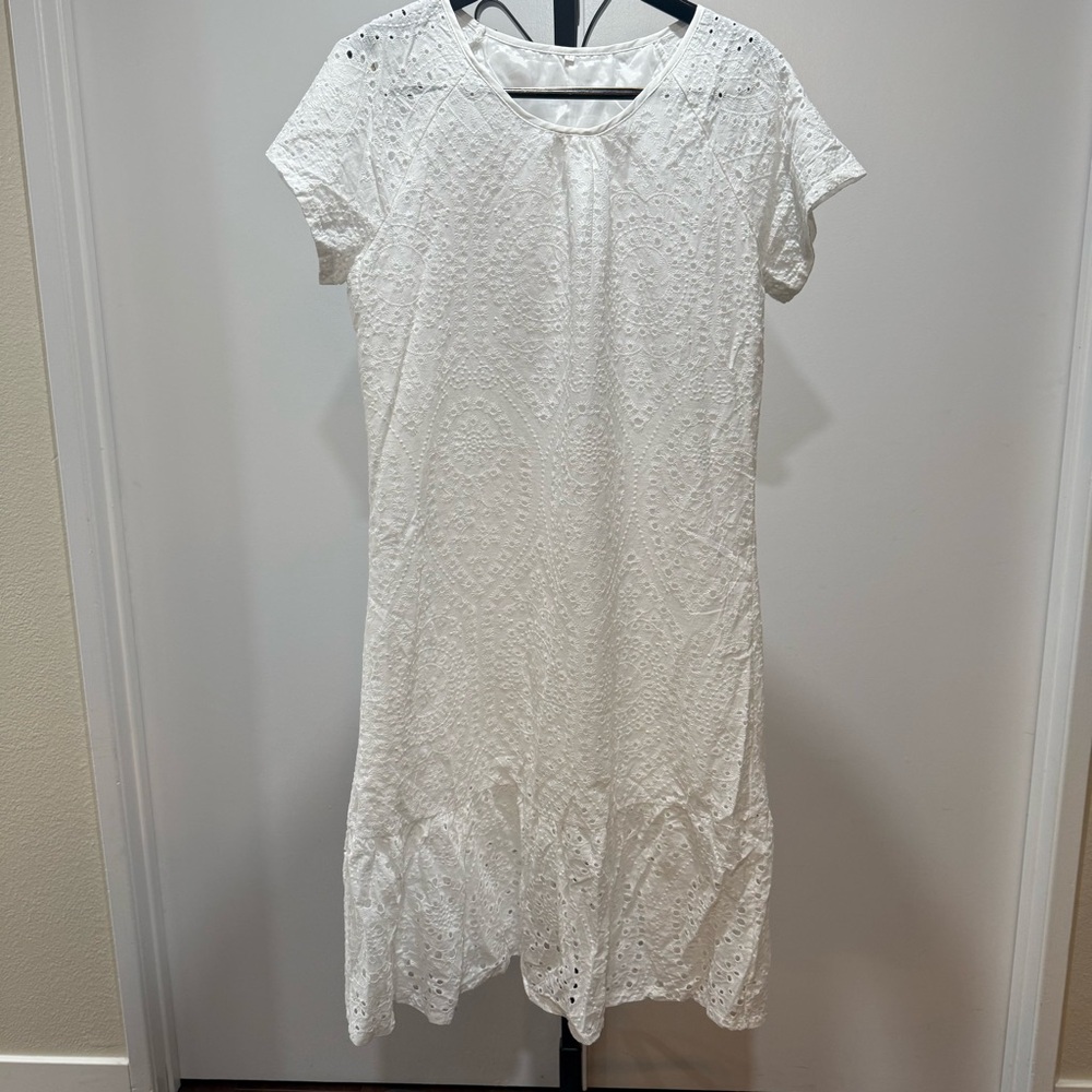 White Eyelet Lace Dress